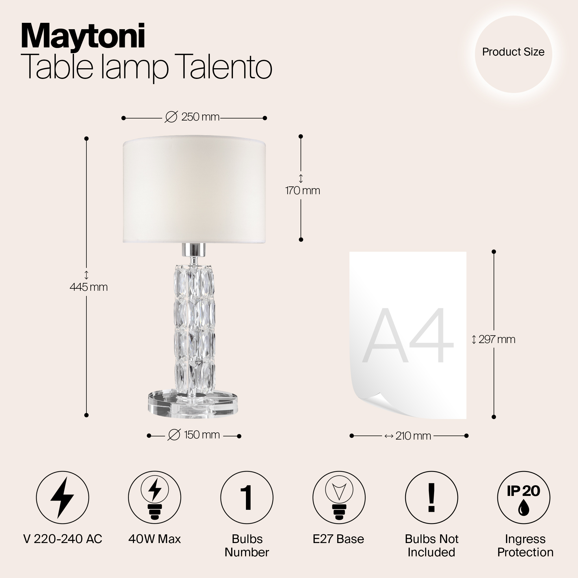 Дополнительная картинка Настольная лампа Maytoni Talento DIA008TL-01CH