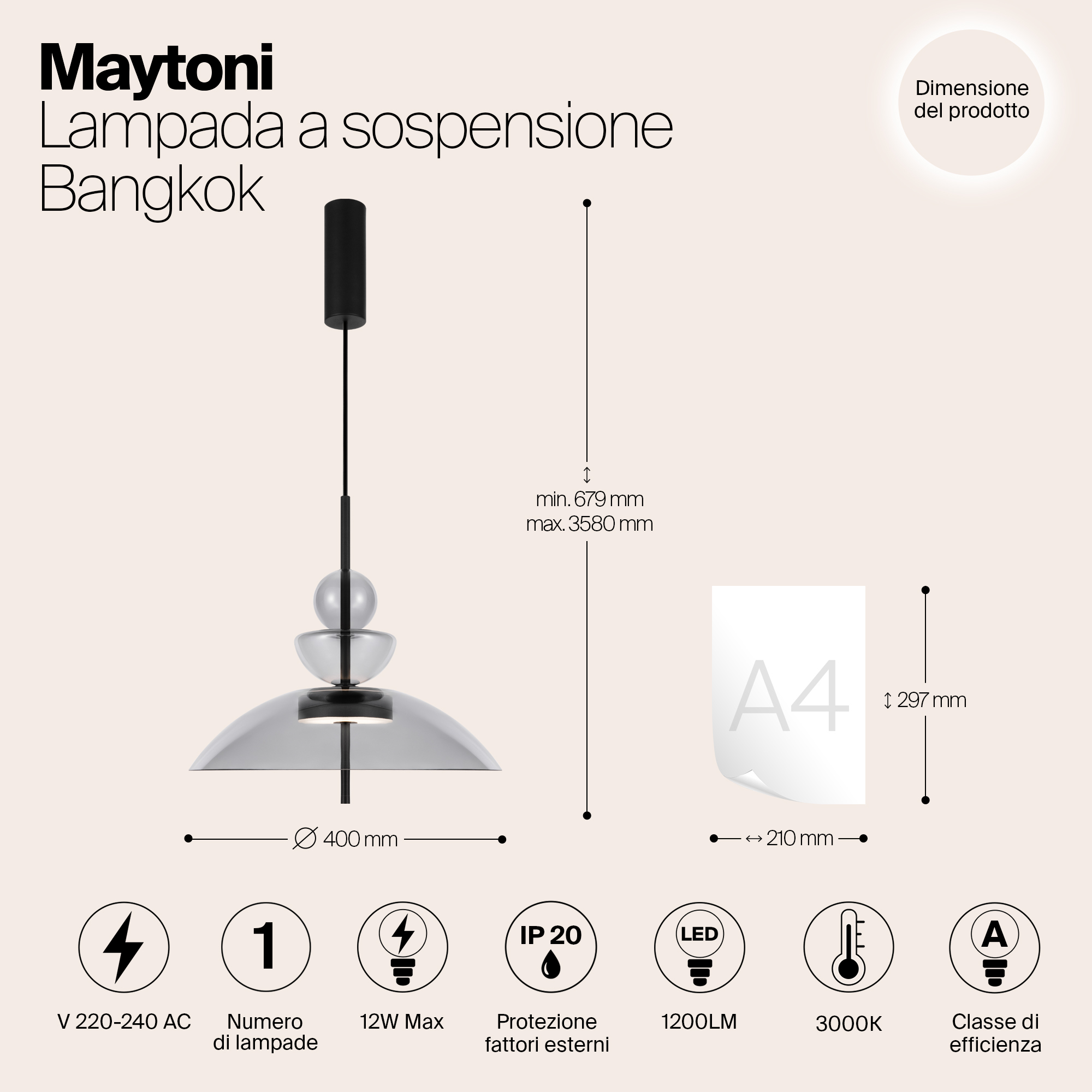 Дополнительная картинка Подвесной светильник Maytoni MOD185PL-L11B3K3