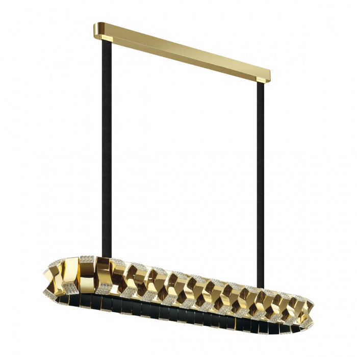 4993/90la l-vision odl23 373 золотой/черный/металл/акрил люстра led 90w 3000k asturo, доставка по Казахстану 