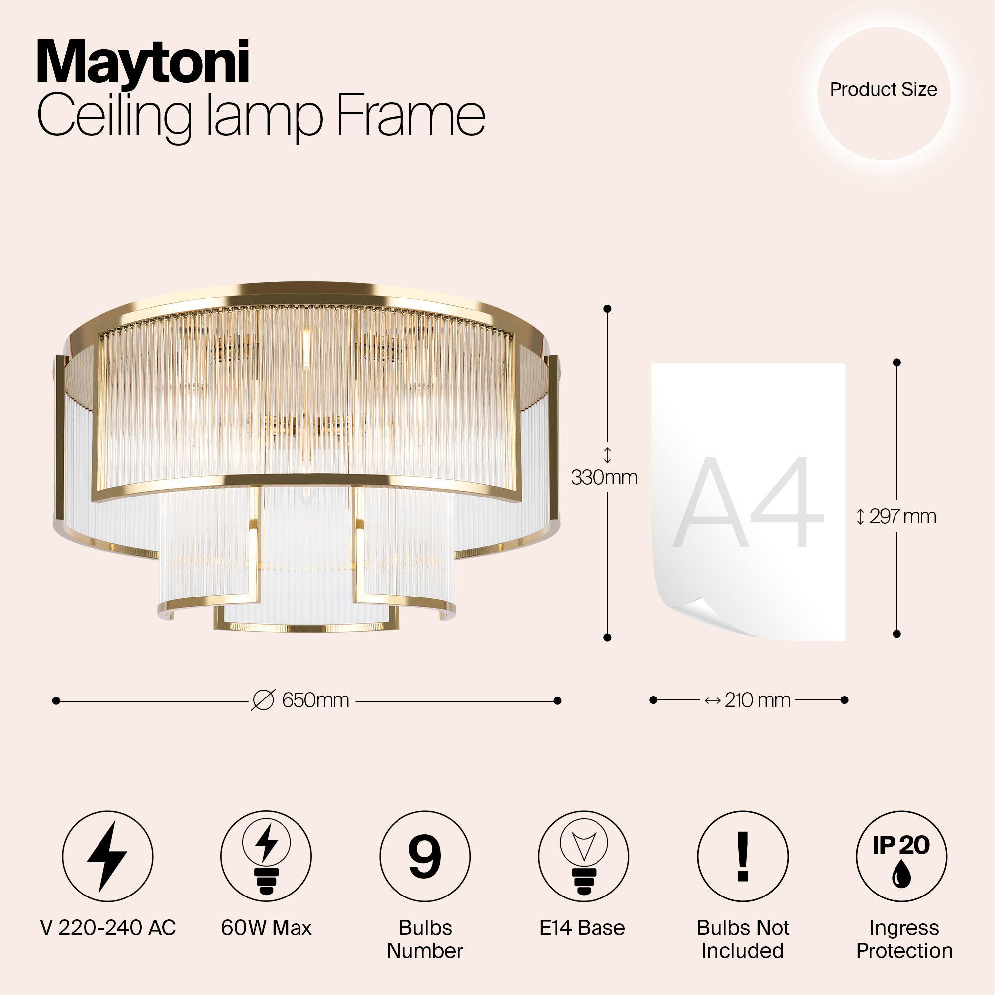Дополнительная картинка Потолочный светильник Maytoni MOD174CL-09G