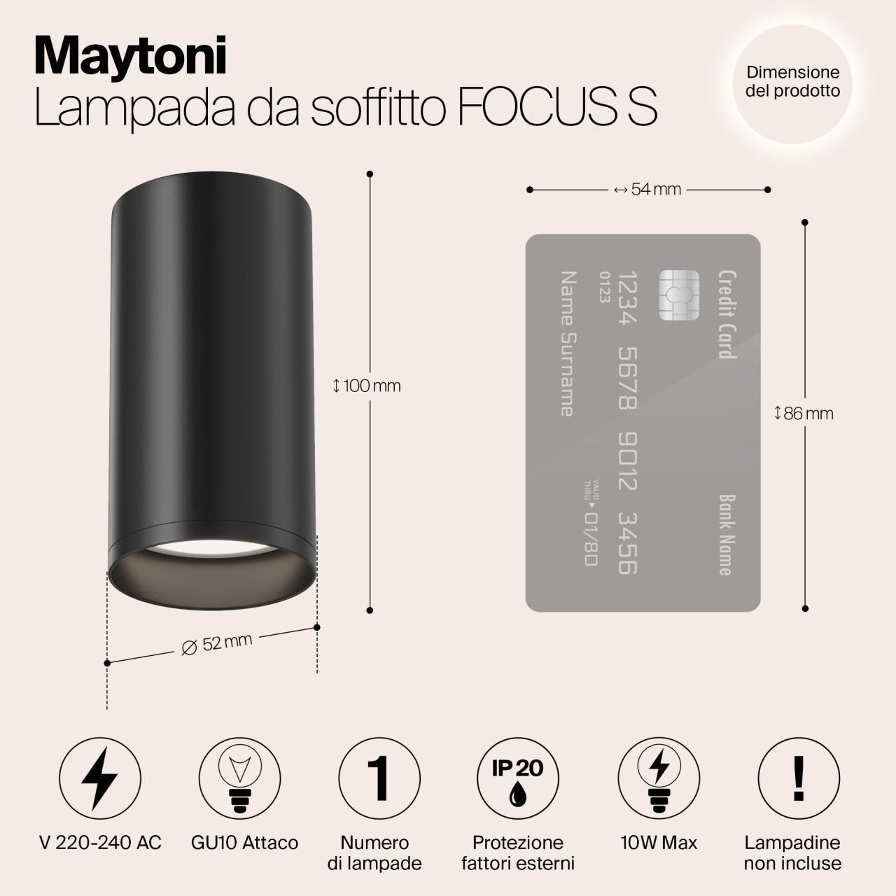 Дополнительная картинка Потолочный светильник Maytoni Focus S C052CL-01B