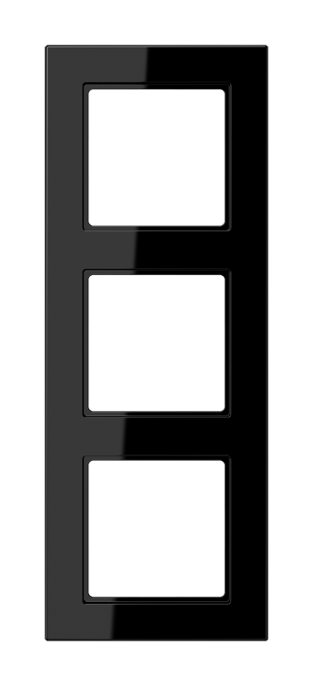 Картинка Рамка для вертикальной и горизонтальной установки  3 поста  термопласт  черный  A550
