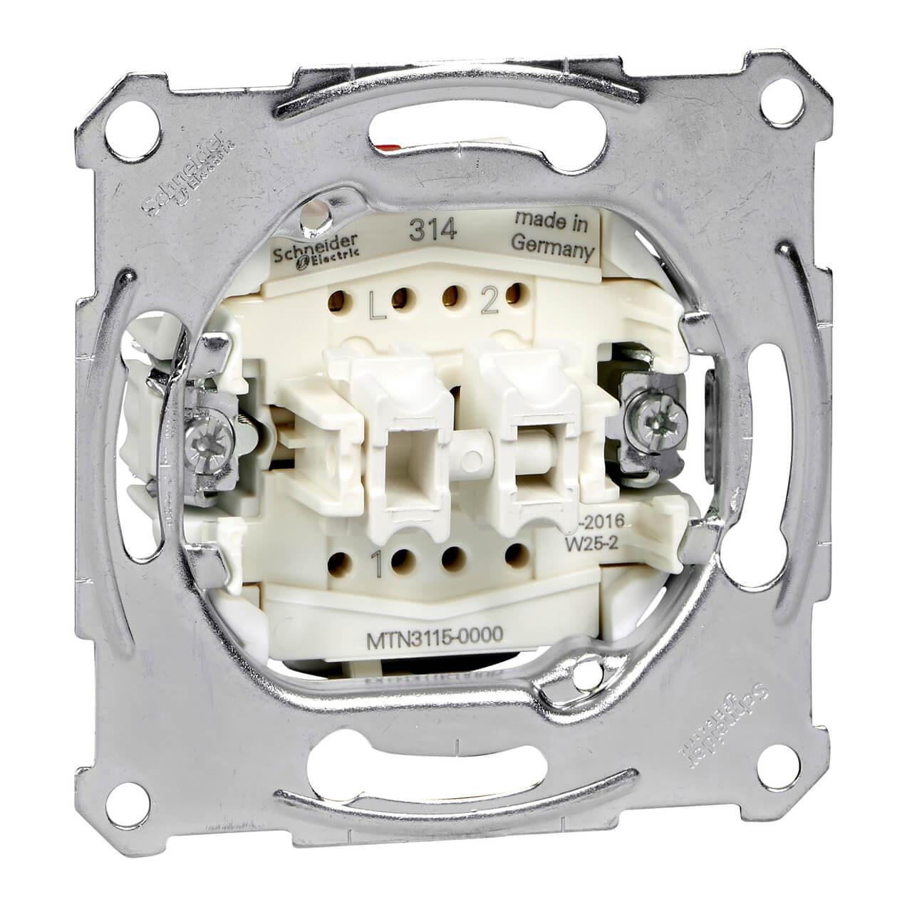 Картинка Выключатель двухклавишный Schneider Electric Merten QuickFlex MTN3115-0000