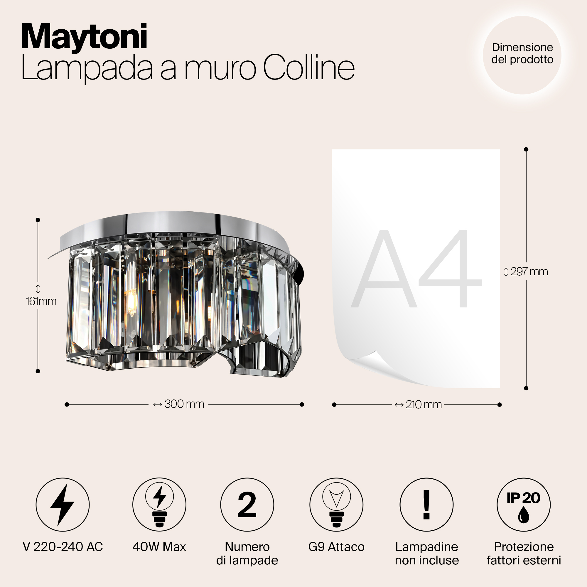 Дополнительная картинка Настенный светильник Maytoni Colline MOD083WL-02CH