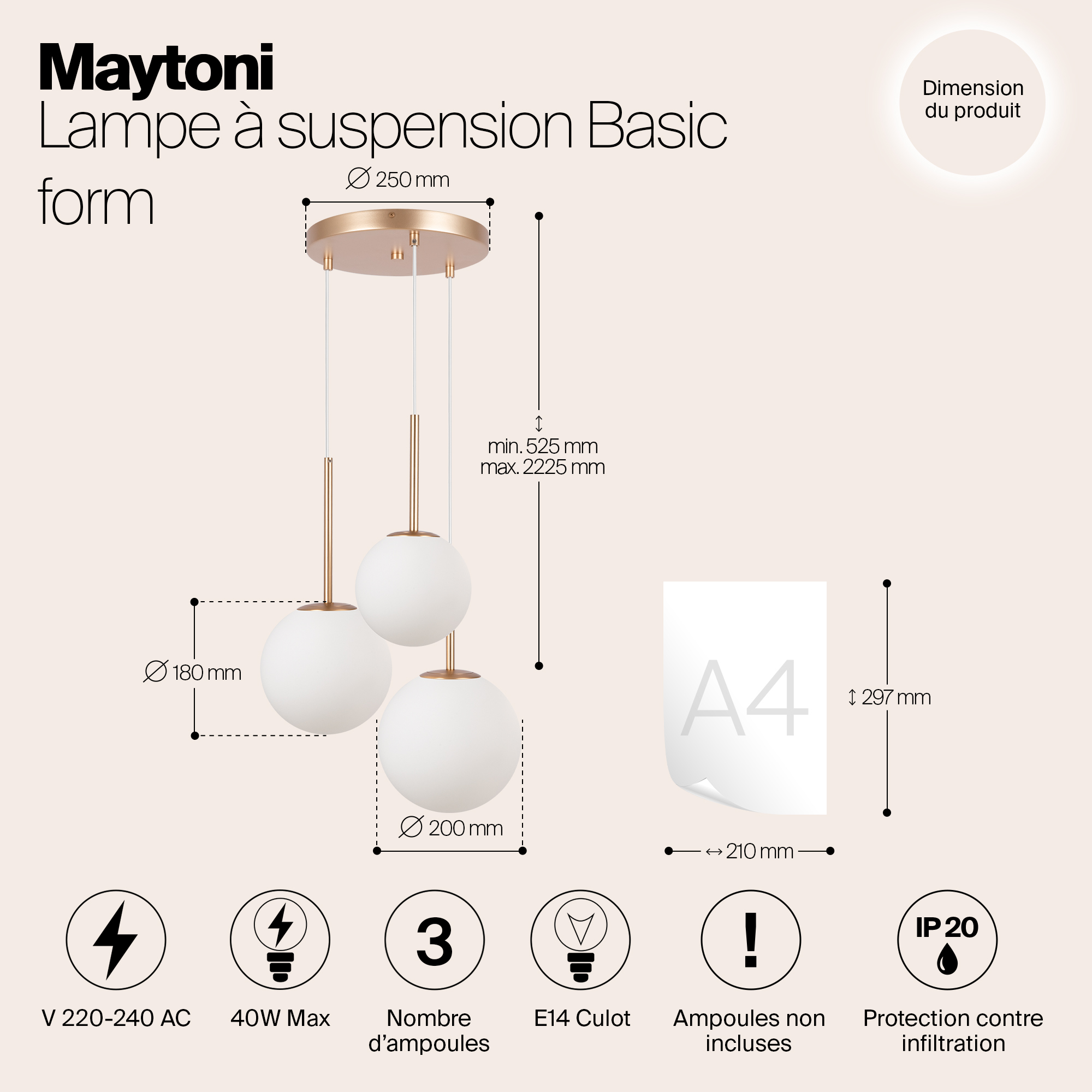 Дополнительная картинка Люстра Maytoni MOD321PL-03G1
