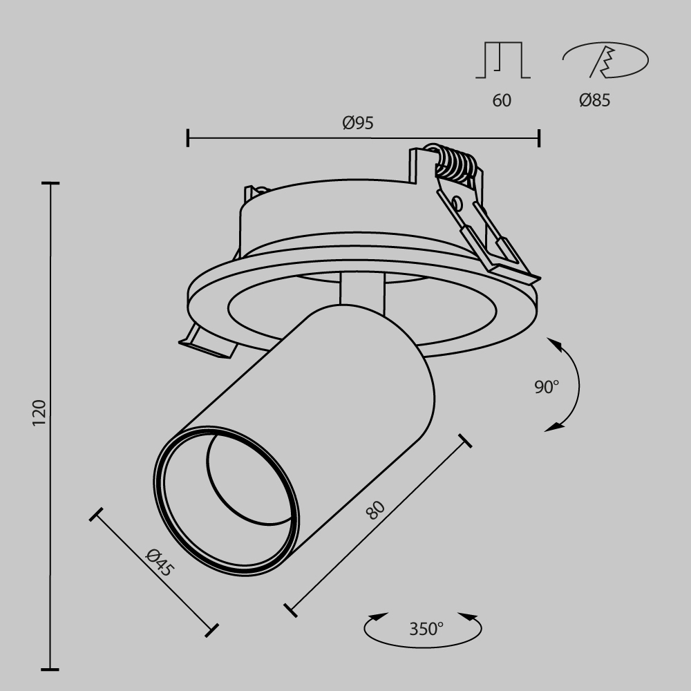 Картинка Встраиваемый светильник Technical C071CL-7W2.7K-WB