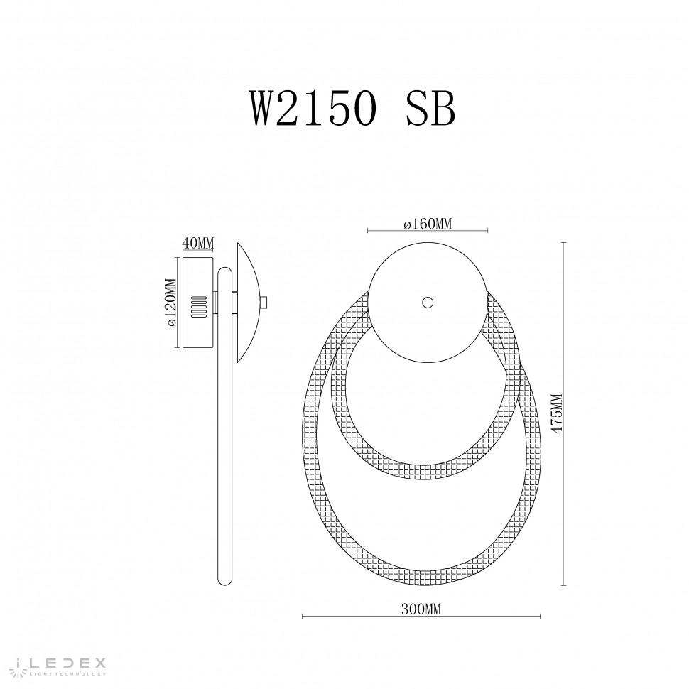 Светильник настенный iLedex Cross iLedex W2150 SB — фото 2