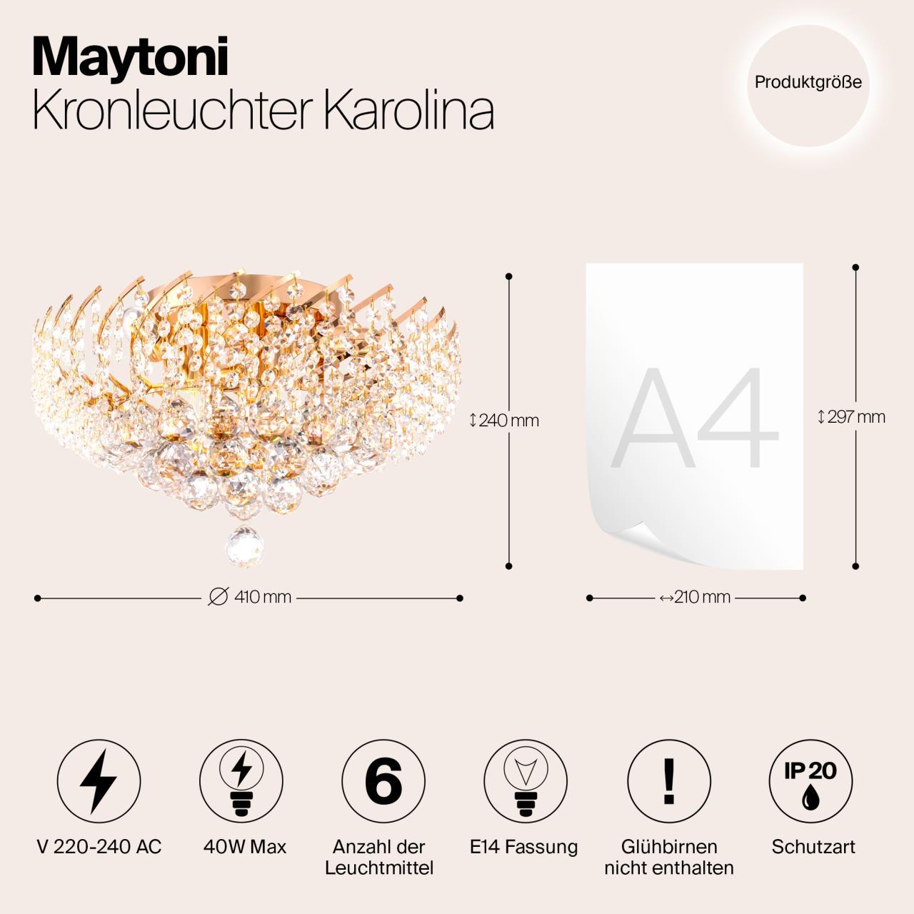 Дополнительная картинка Потолочная люстра Maytoni Karolina DIA120-06-G