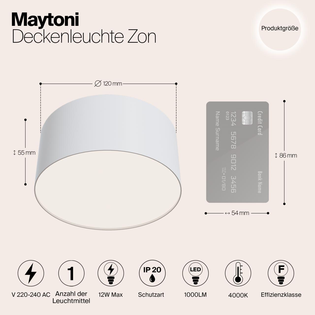 Дополнительная картинка Потолочный светодиодный светильник Maytoni Zon C032CL-L12W4K