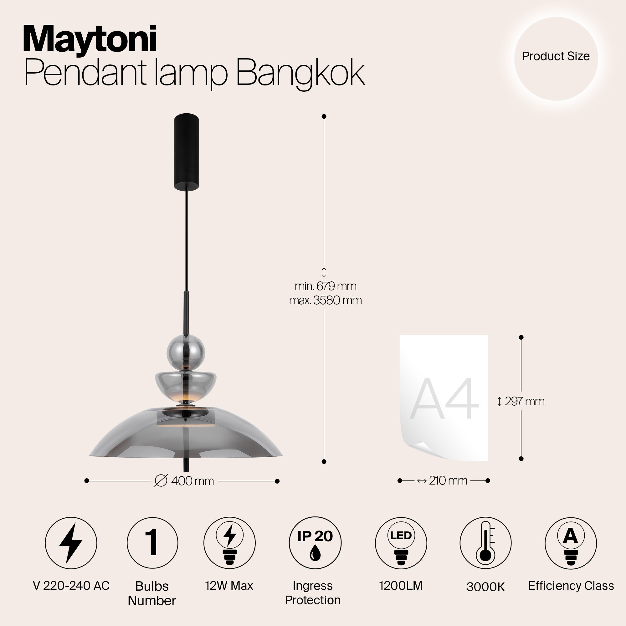 Дополнительная картинка Подвесной светильник Maytoni MOD185PL-L6B3K6