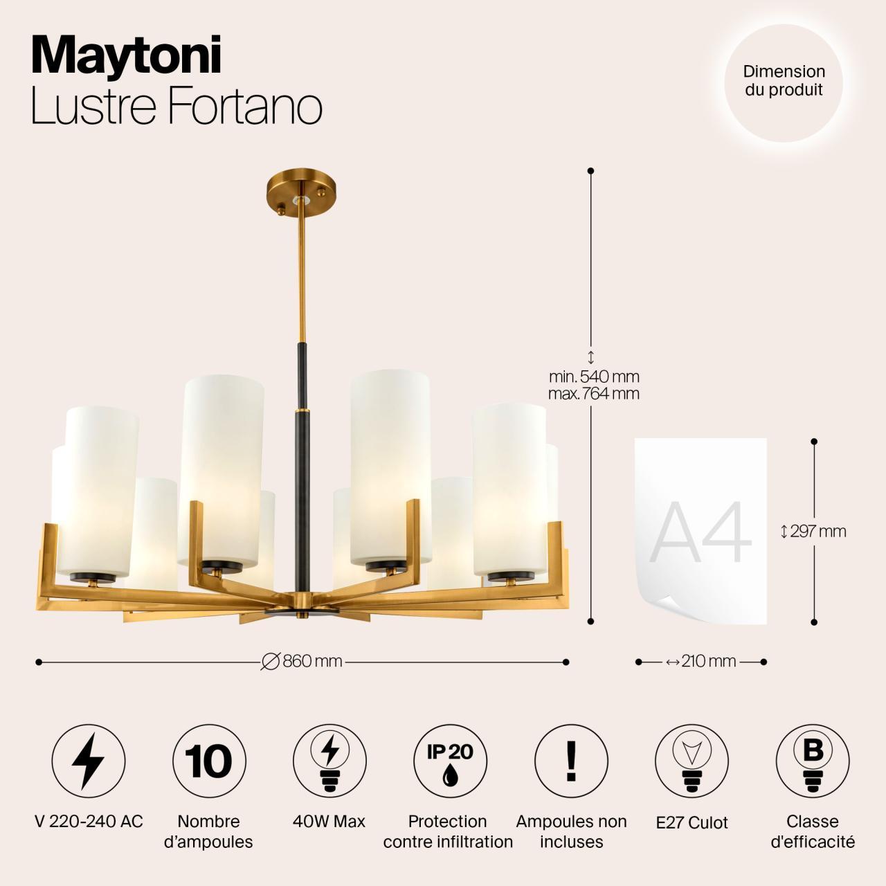 Дополнительная картинка Подвесная люстра Maytoni Fortano MOD089PL-10BS