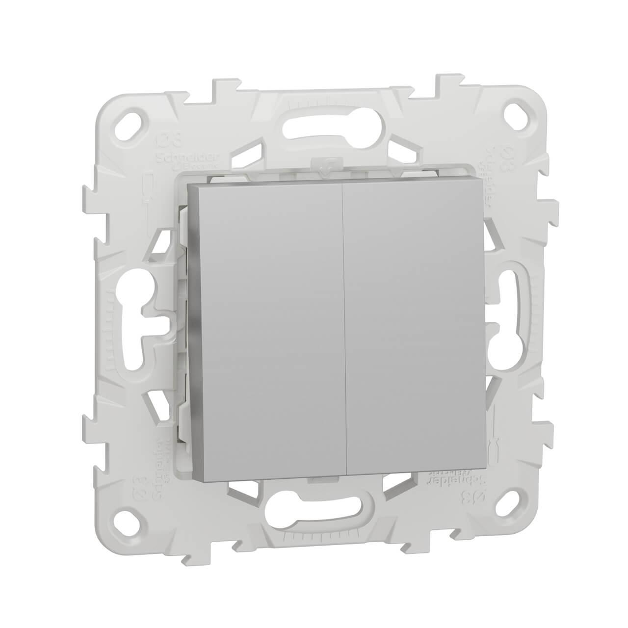 Переключатель двухклавишный Schneider Electric Unica New NU521330