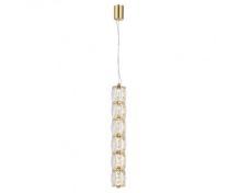 newport 8240 8247/s gold new , подвесной светильник, gold сlear crystal l6,5*h46/250 cm led strip 16w 3100k 1600lm, доставка по Казахстану 