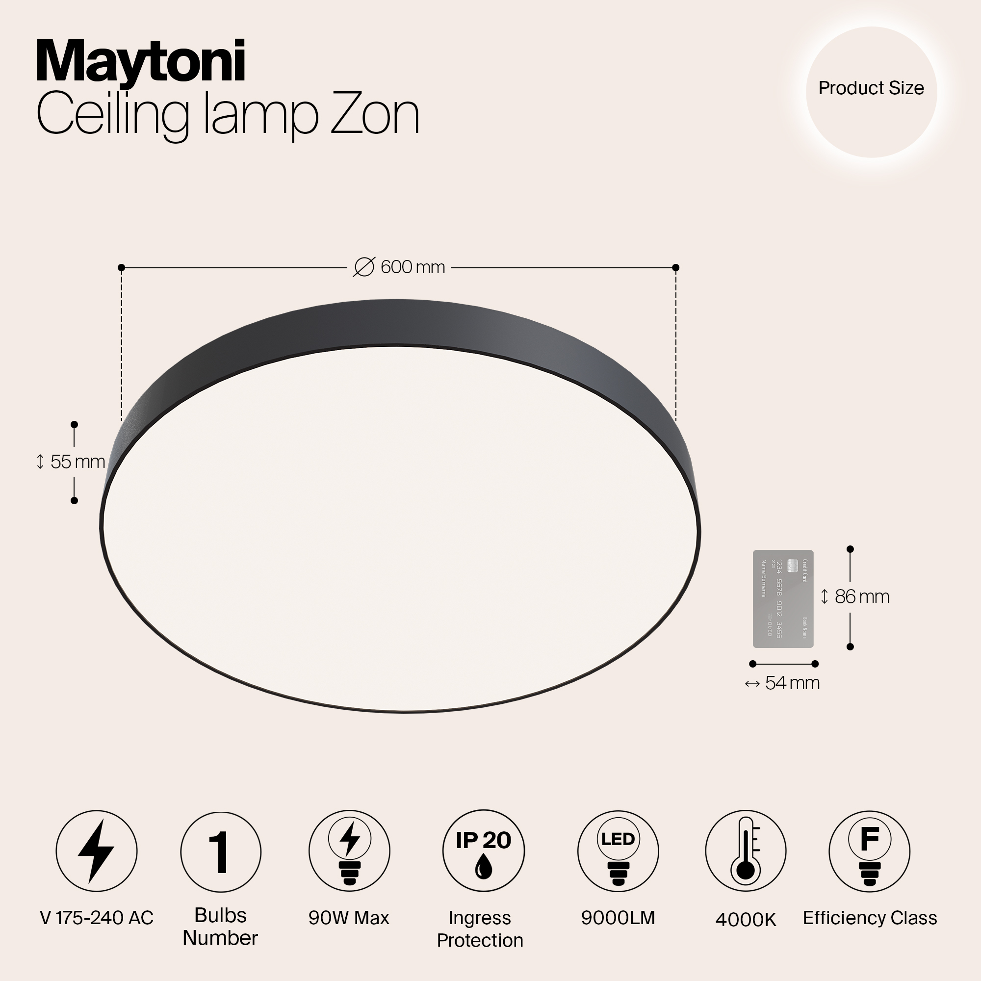 Картинка Потолочный светодиодный светильник Maytoni Zon C032CL-L96B4K