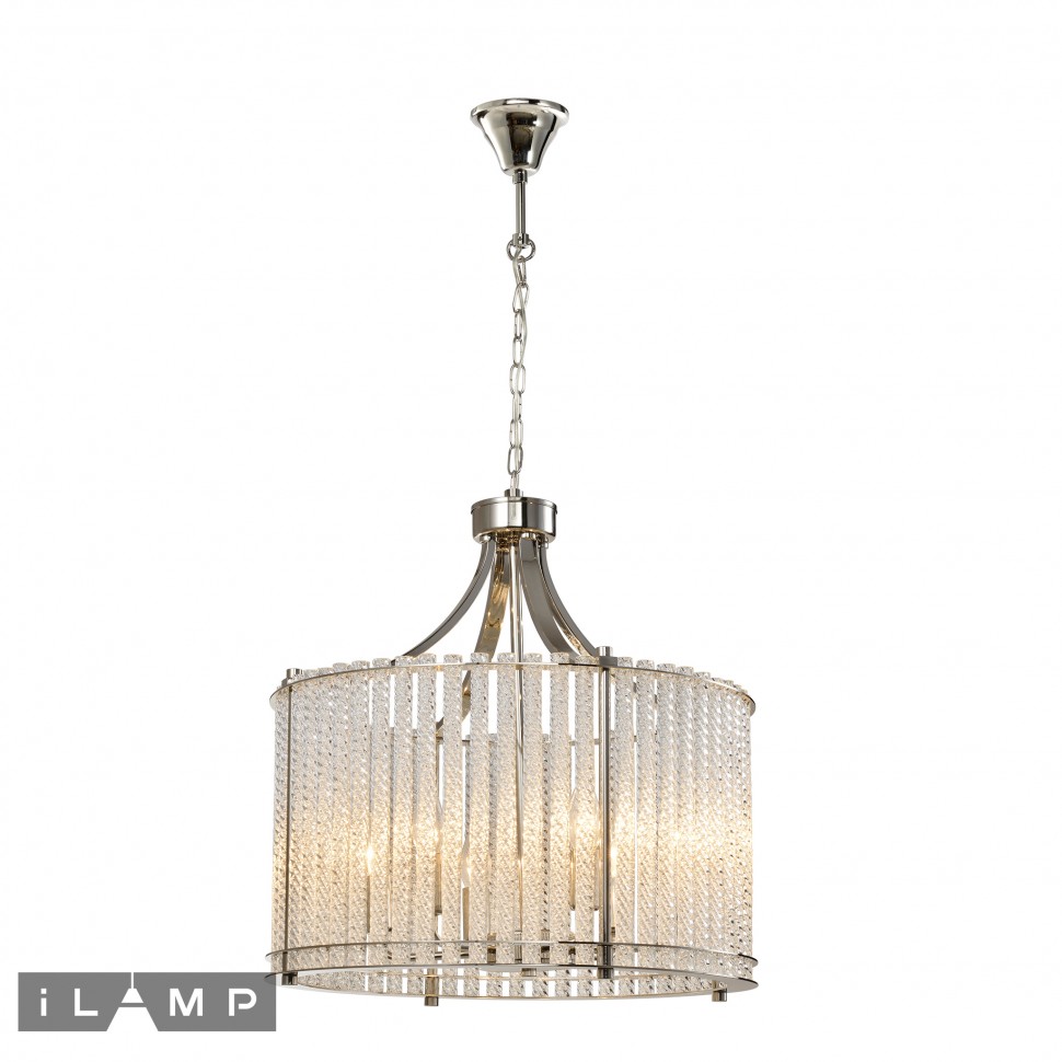 подвесная люстра ilamp manhattan p2554-6 nickel, доставка по Казахстану 