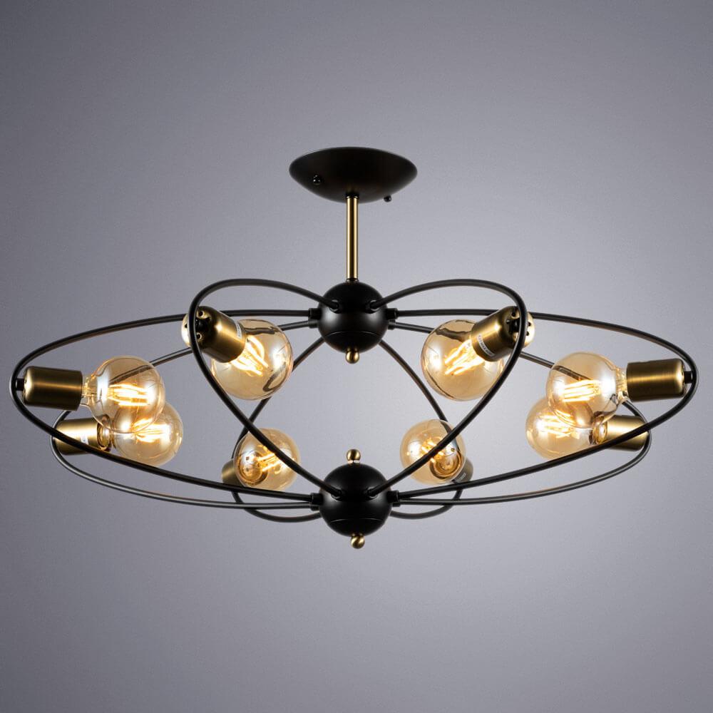 Картинка Потолочная люстра Arte Lamp Glasgow A1963PL-8BK