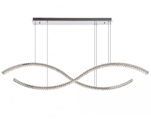 newport 8240 8242/160 chrome , подвесной светильник, chrome сlear crystal l160*16*h20.5/250 cm led strip 80w 3100k  8800 lm, доставка по Казахстану 