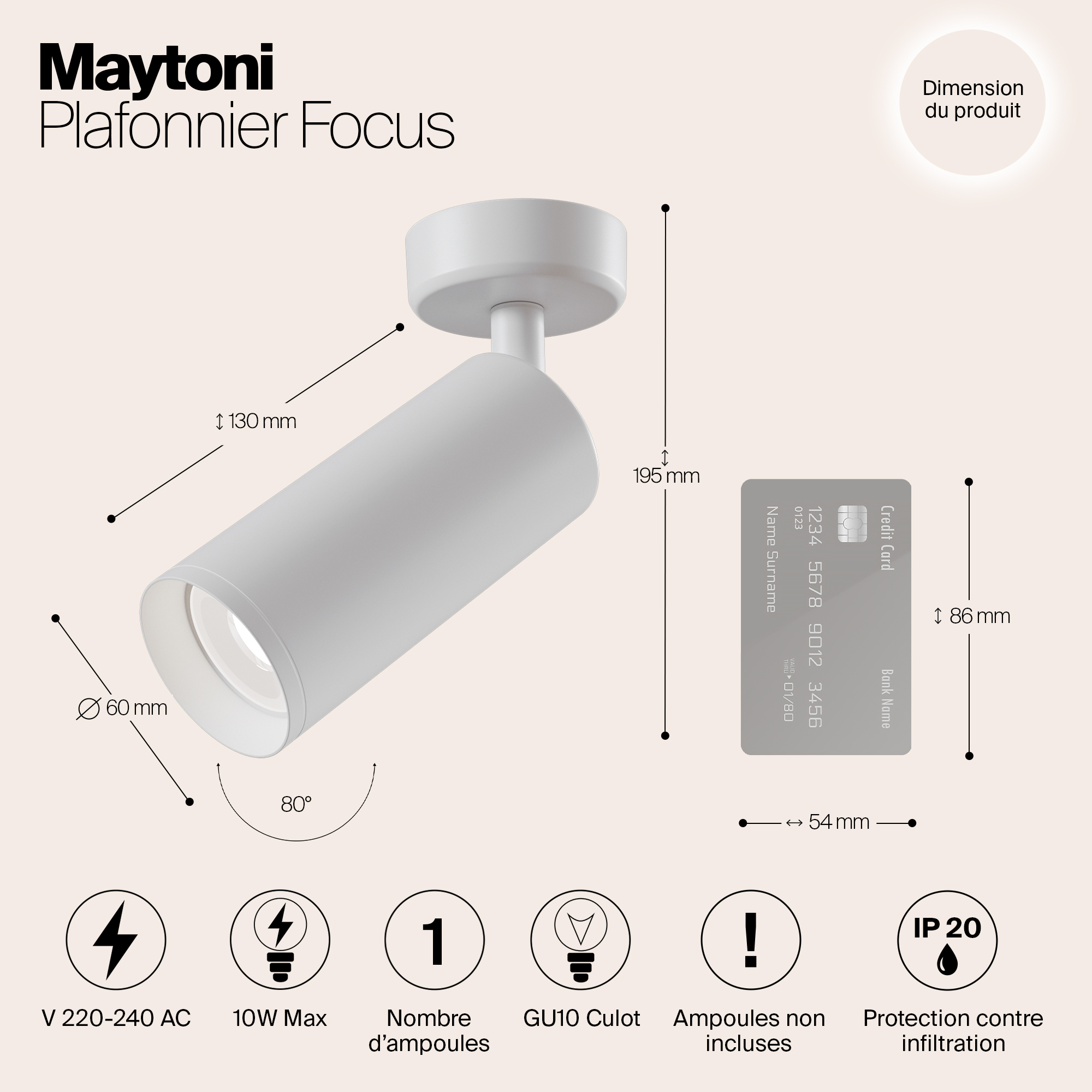 Дополнительная картинка Спот C017CW-01W