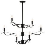 733267 (md21041-6m) люстра ragno 6х40w e14 черный матовый (в комплекте), доставка по Казахстану 