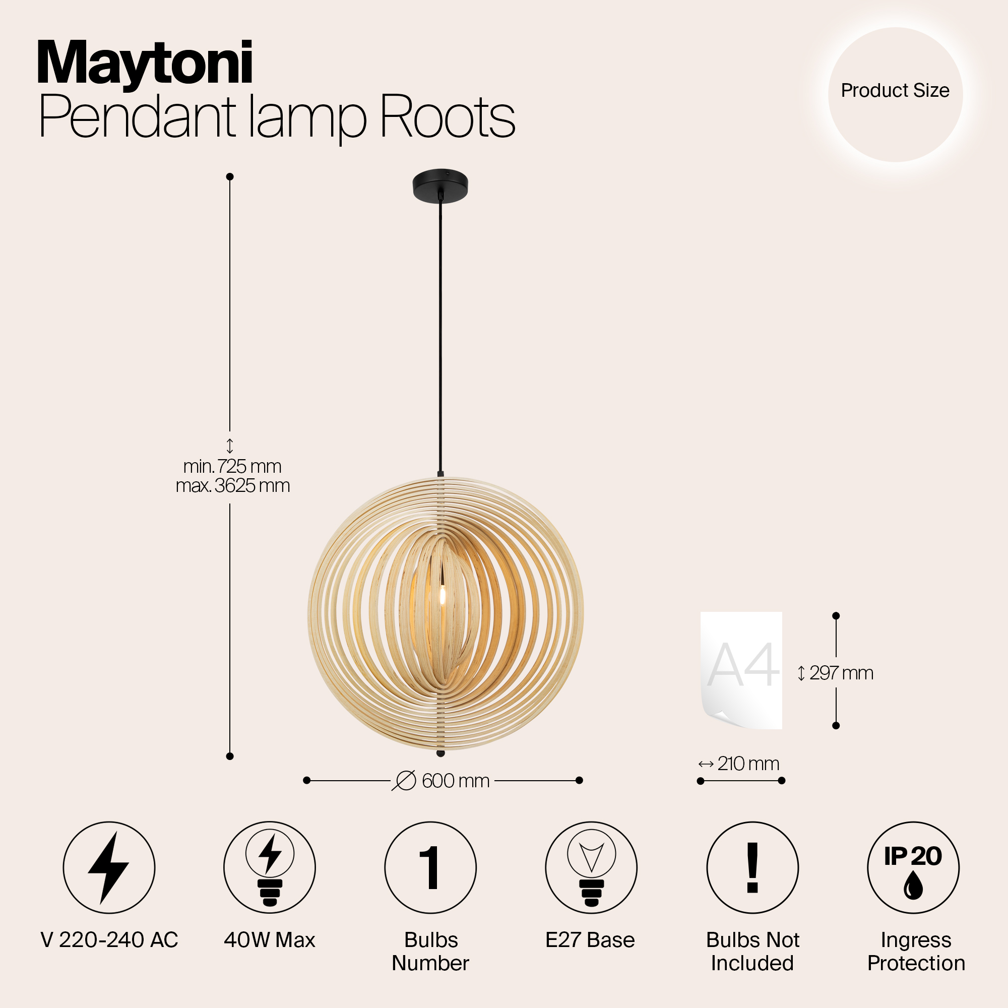 Подвесной светильник Maytoni MOD197PL-01W2 — фото 12