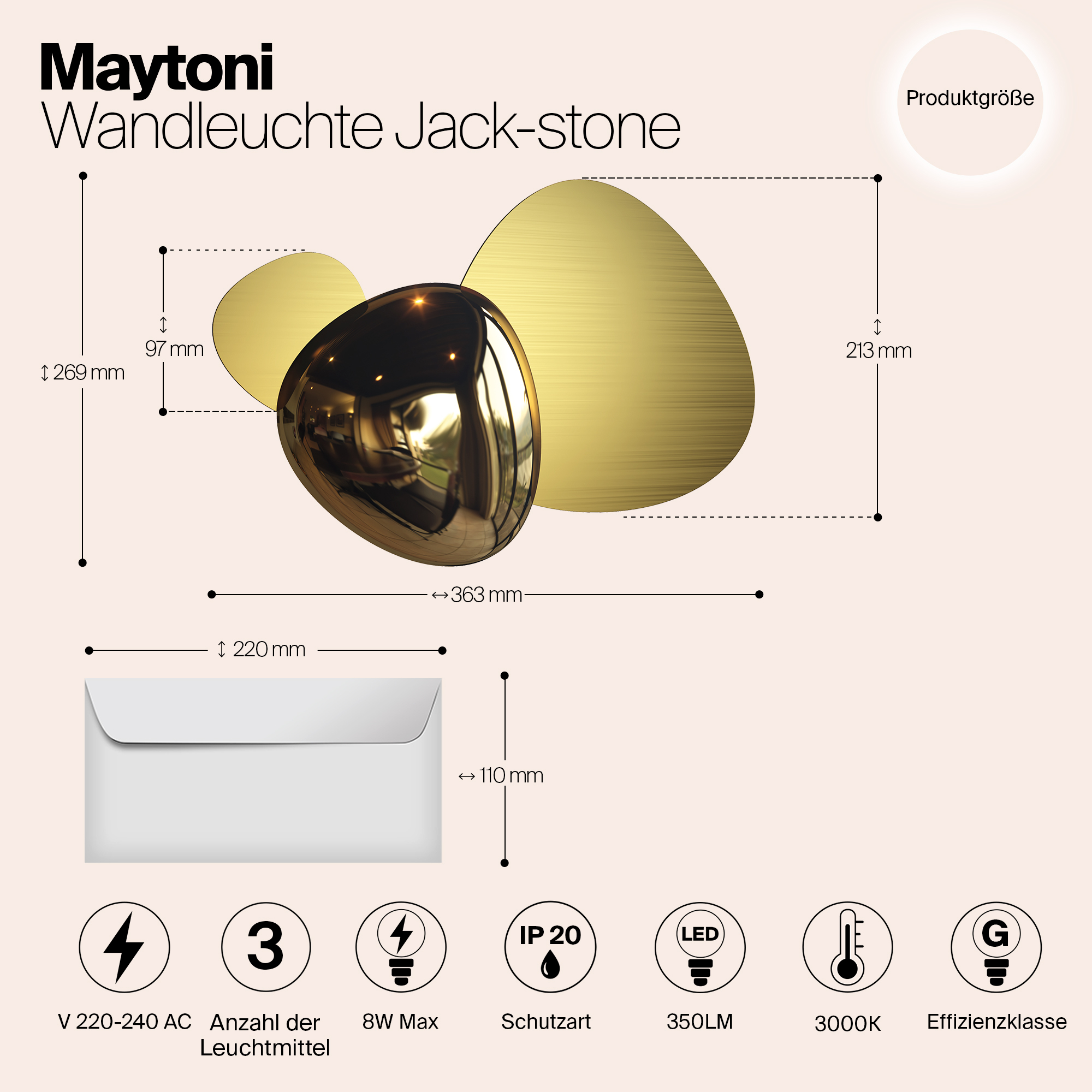 Дополнительная картинка Настенный светильник (бра) Maytoni MOD314WL-L8G3K