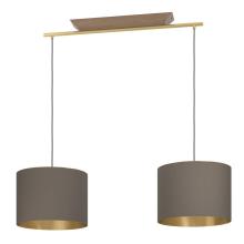 люстры 390336 люстра santandria, 2x40w (e27), l1050, b350, h1500, сталь, дерево, матовая латунь, коричневый, доставка по Казахстану 