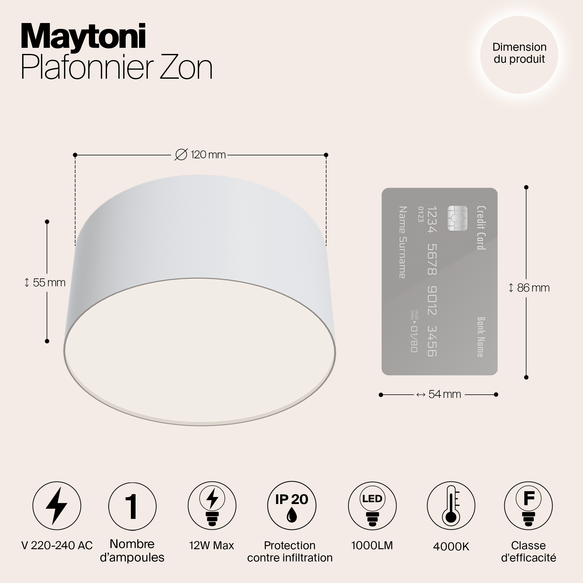 Дополнительная картинка Потолочный светодиодный светильник Maytoni Zon C032CL-L12W4K