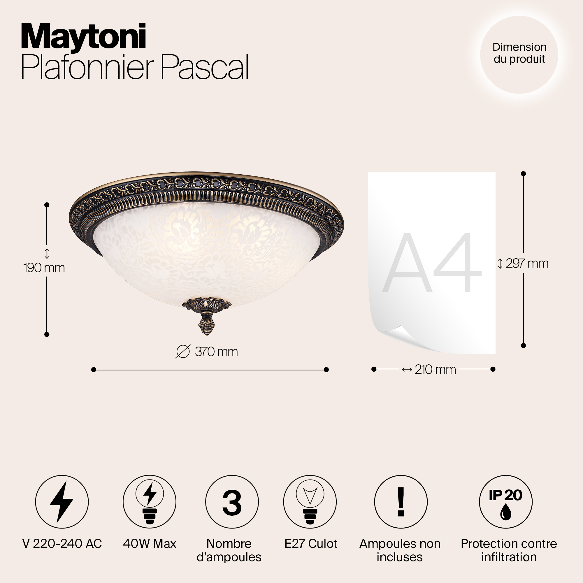 Дополнительная картинка Потолочный светильник Maytoni Pascal C908-CL-03-R