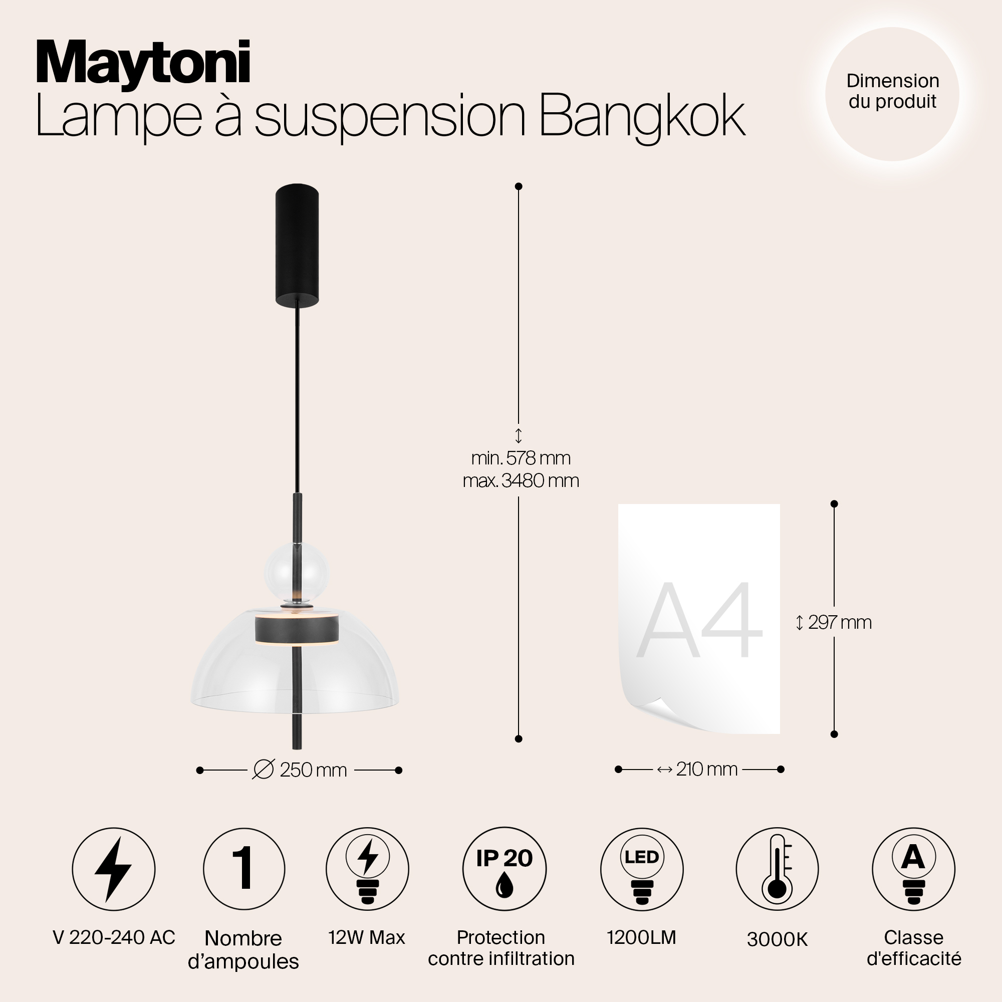 Дополнительная картинка Подвесной светильник Maytoni MOD185PL-L6B3K1