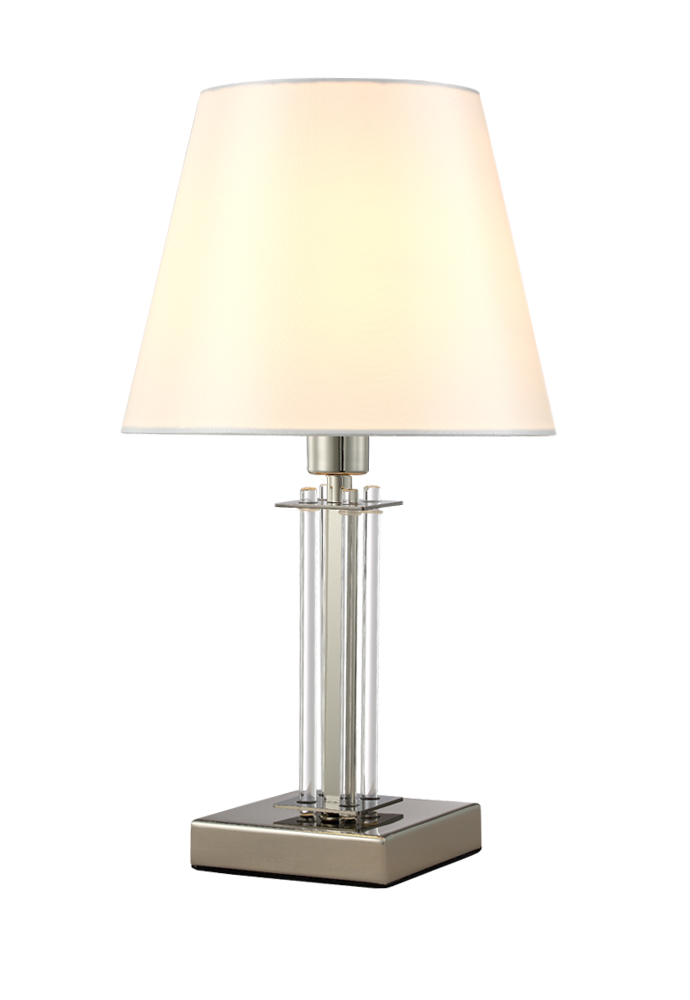Картинка Настольная лампа Crystal Lux NICOLAS LG1 NICKEL/WHITE Crystal Lux 3400/501