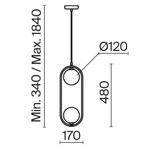 Дополнительная картинка Подвесной светильник Maytoni MOD013PL-02BS1
