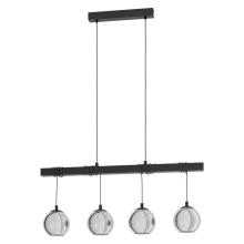 люстры 39761 подвес argallo, 4х40w(e27), l1000, b230, h1500, сталь, черный стекло c напылением, черный-проз, доставка по Казахстану 