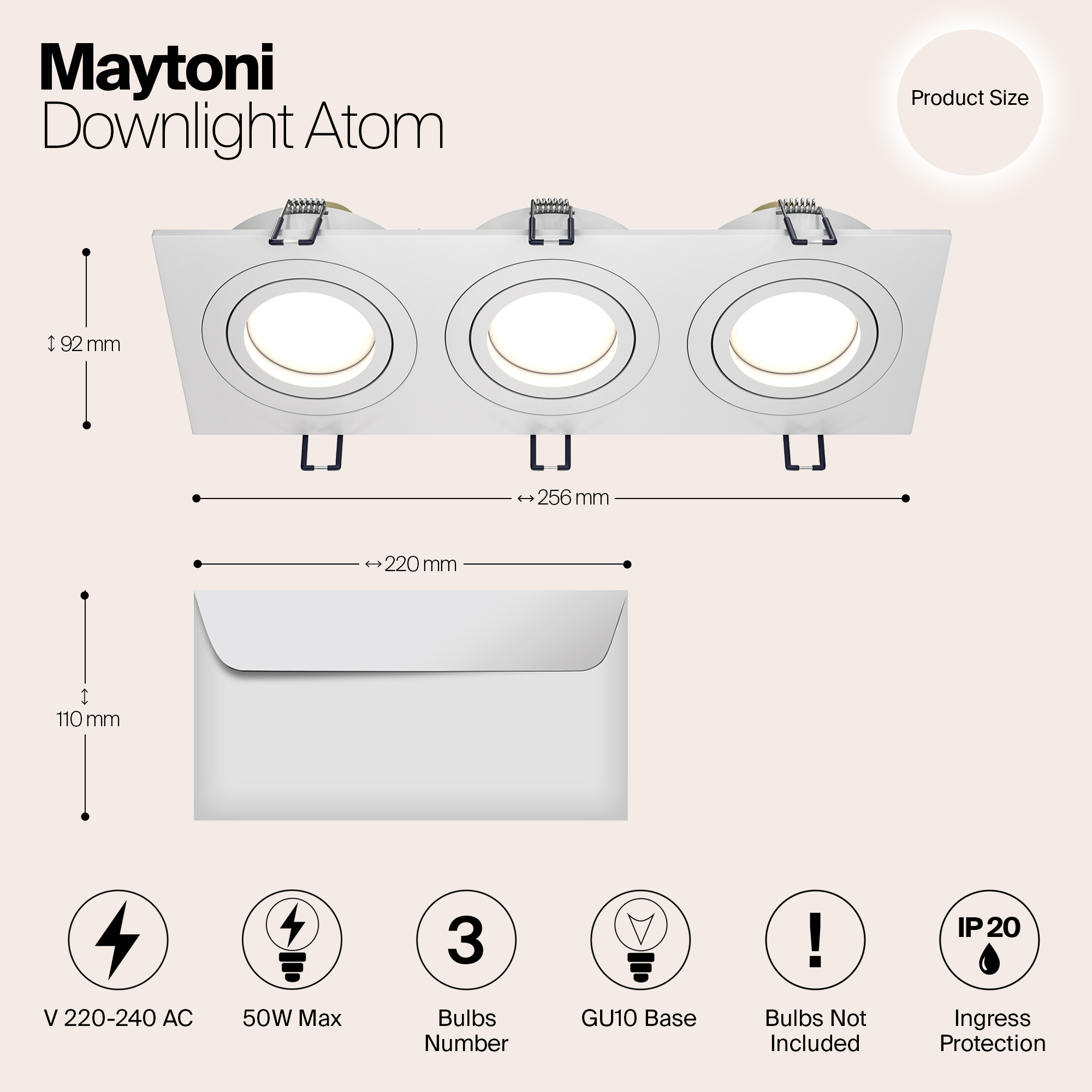 Картинка Встраиваемый светильник Maytoni Atom DL024-2-03W