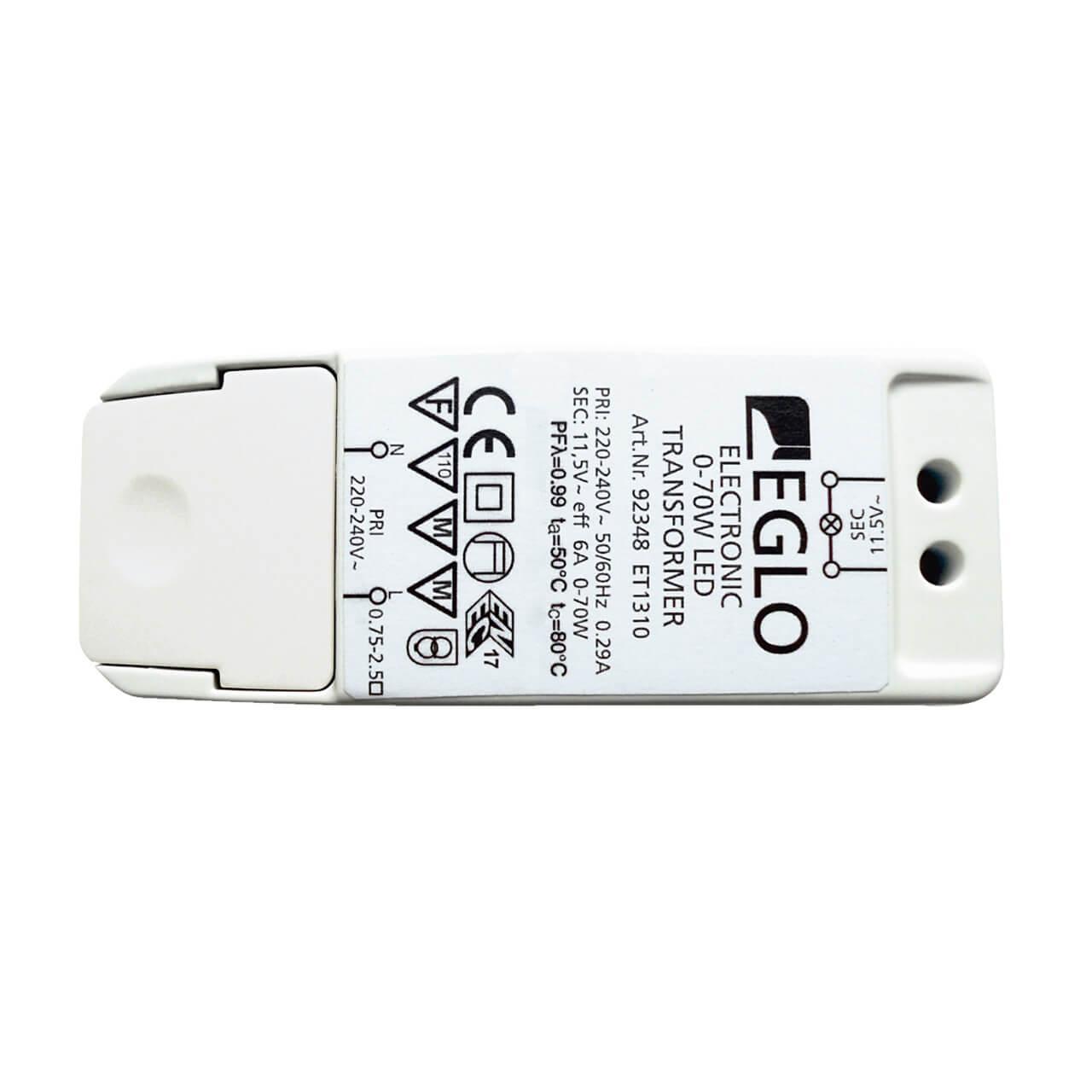 Картинка Трансформатор диммируемый Eglo Electronic 11,5V 70W IP20 6A 92348