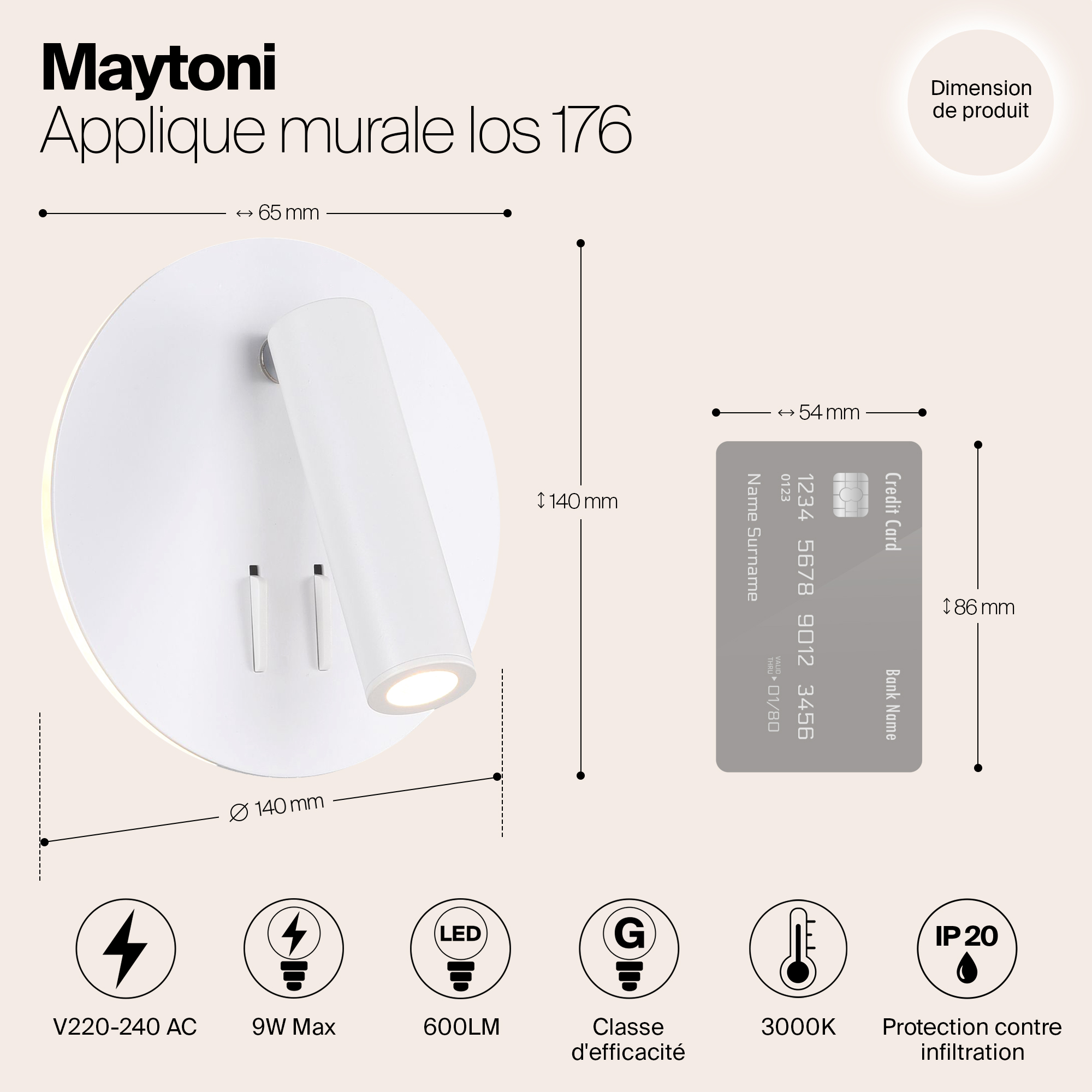 Дополнительная картинка Светодиодный спот Maytoni Ios 176 C176-WL-01-6W-W