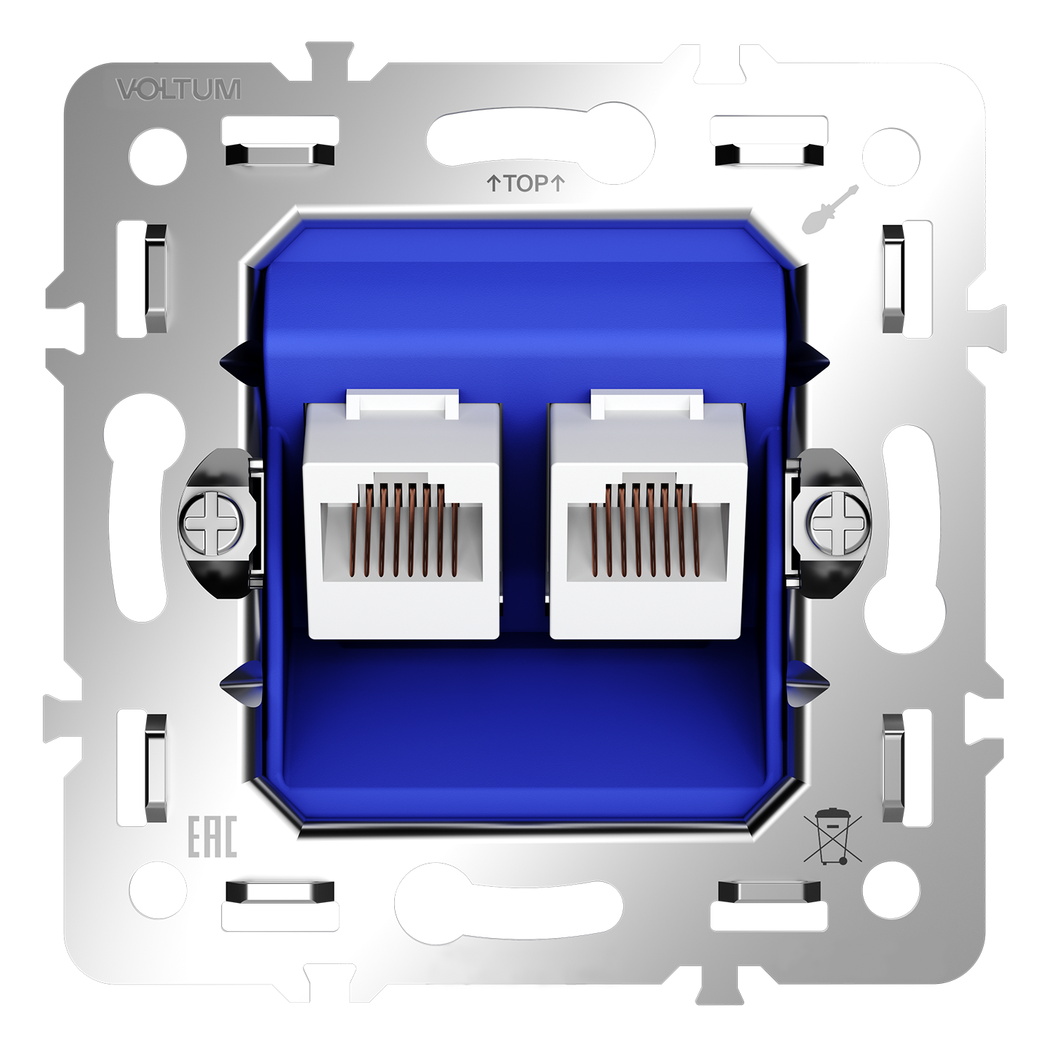 Механизм розетки компьютерной двойной RJ45+RJ45 кат.6, S70