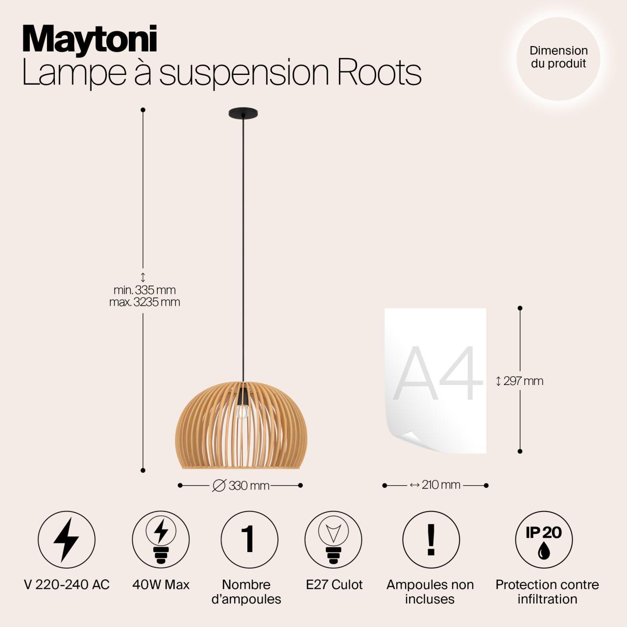Дополнительная картинка Подвесной светильник Maytoni MOD195PL-01W