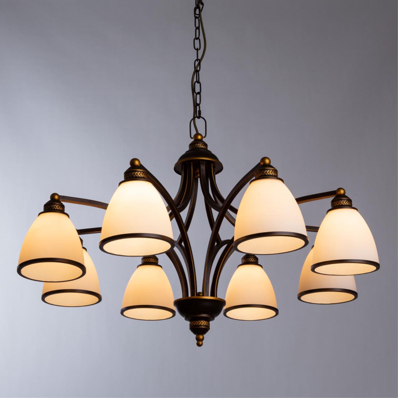 Дополнительная картинка Подвесная люстра Arte Lamp Bonito A9518LM-8BA