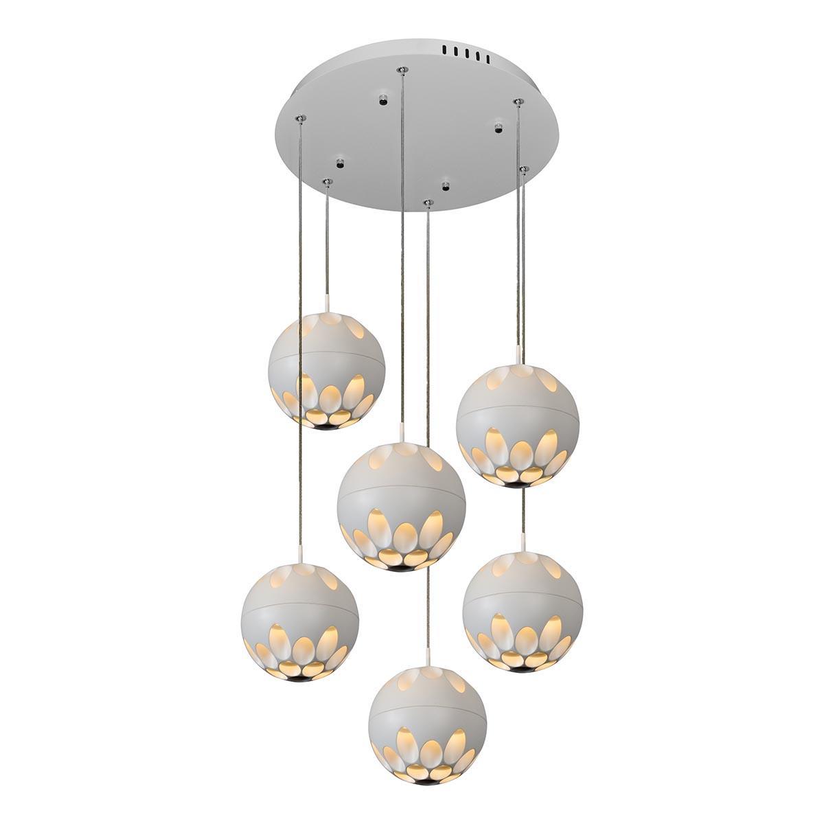 Картинка Подвесная светодиодная люстра iLedex Mob P1009-6 WH