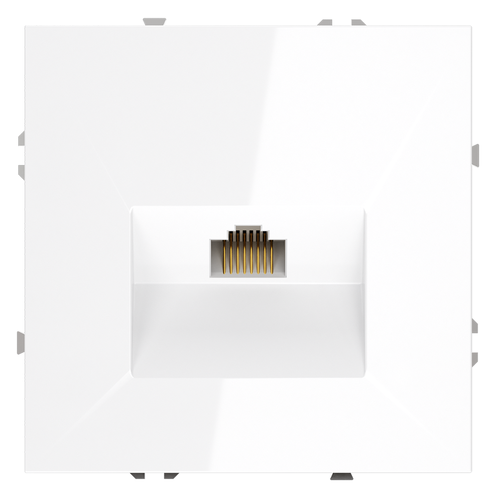 Розетка компьютерная встраиваемая Voltum S70 RJ45 кат.6 (белый глянцевый) VLS060101