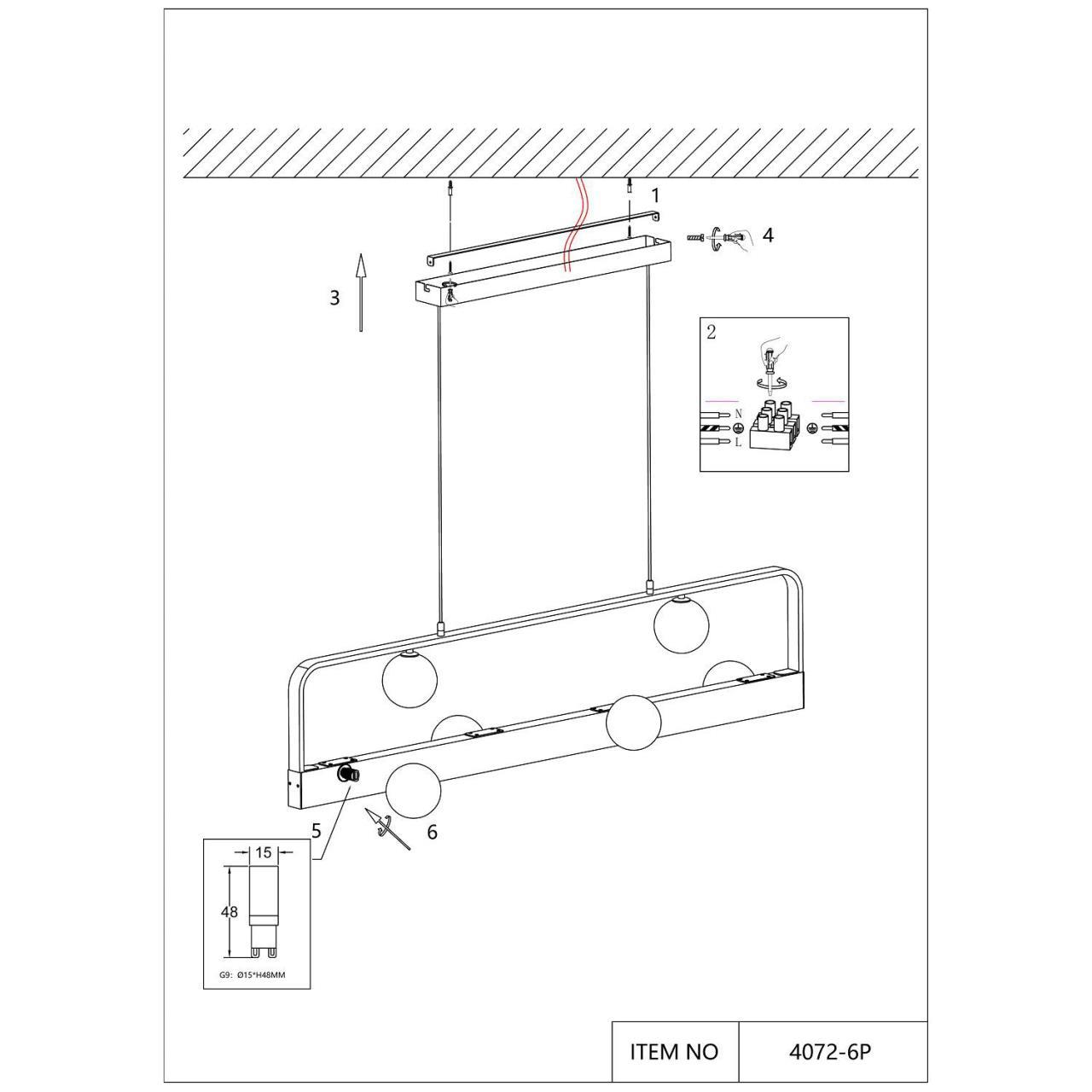 Дополнительная картинка Подвесной светильник Fitirum 4072-6P