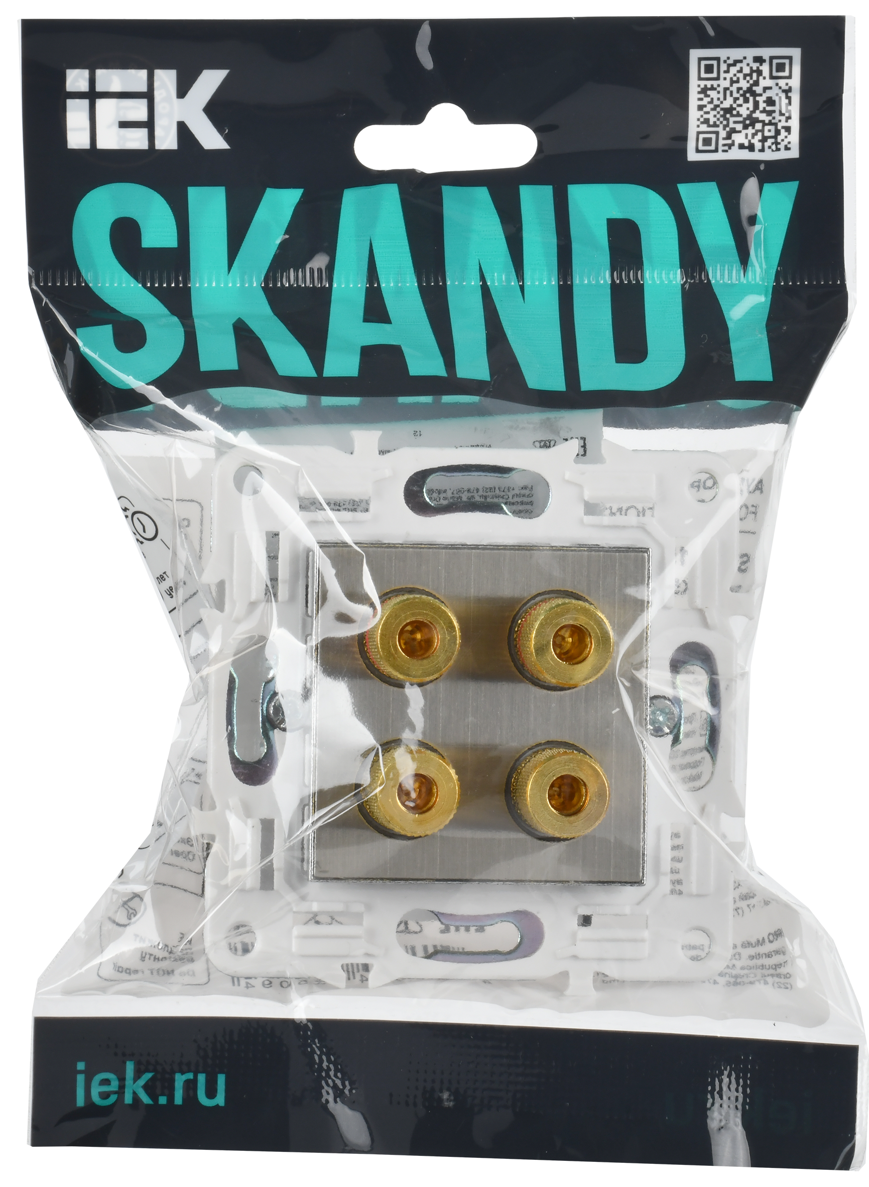 SKANDY Аудиорозетка 4-мест. SK-A01N никель IEK — фото 3