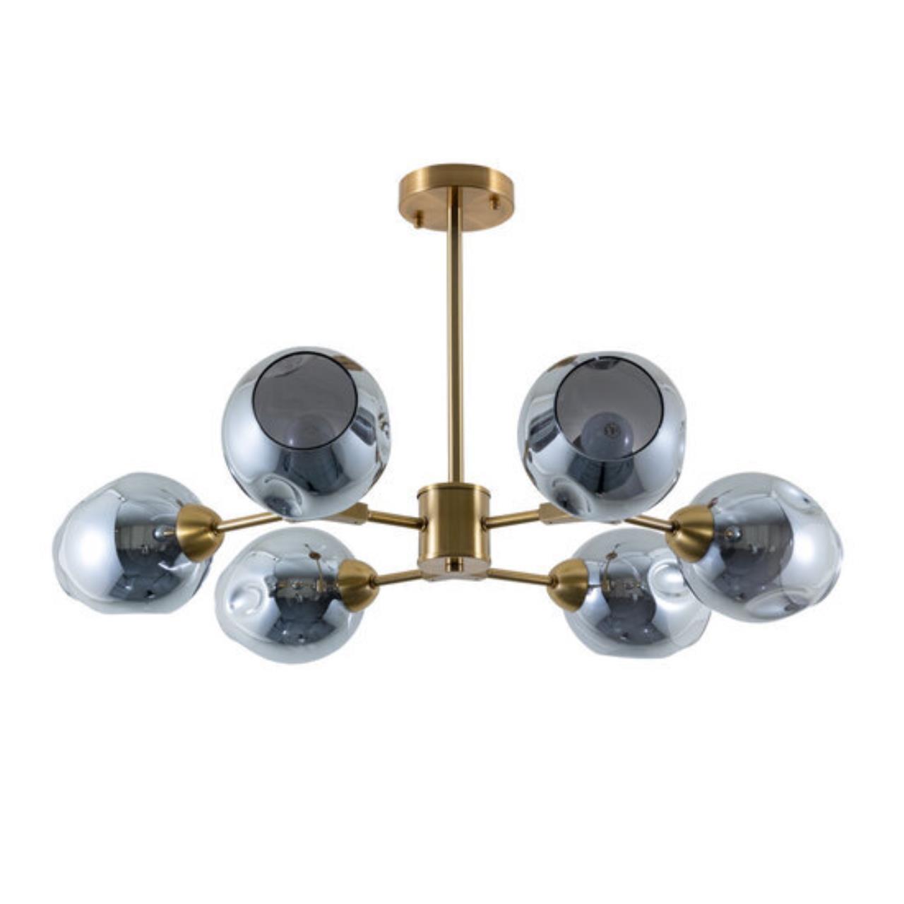 Картинка Потолочная люстра Arte Lamp Yuka Smoky A7759PL-6PB