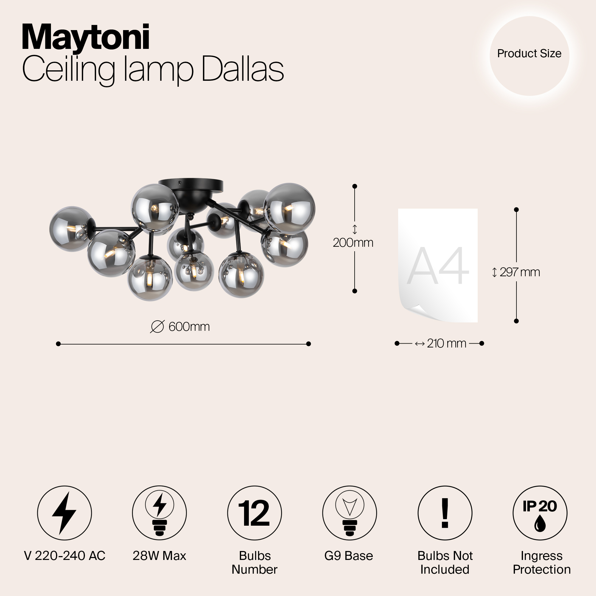 Дополнительная картинка Потолочная люстра  Maytoni MOD545CL-12B