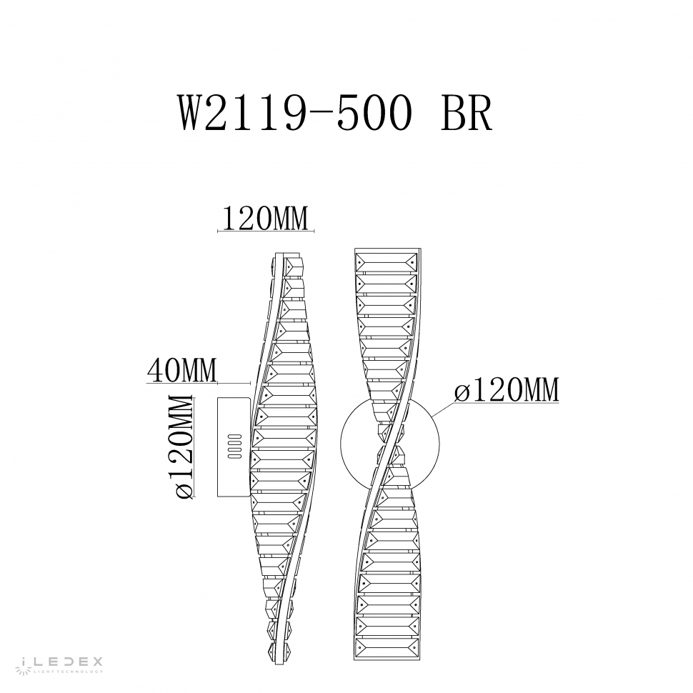 Картинка Светильник настенный iLedex Woodstock iLedex W2119-500 BR