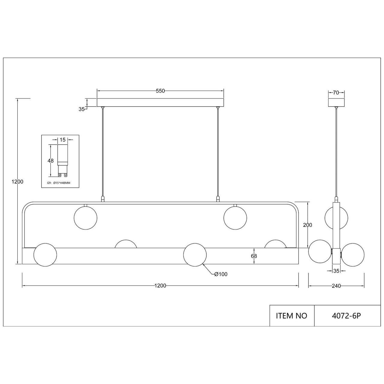 Дополнительная картинка Подвесной светильник Fitirum 4072-6P