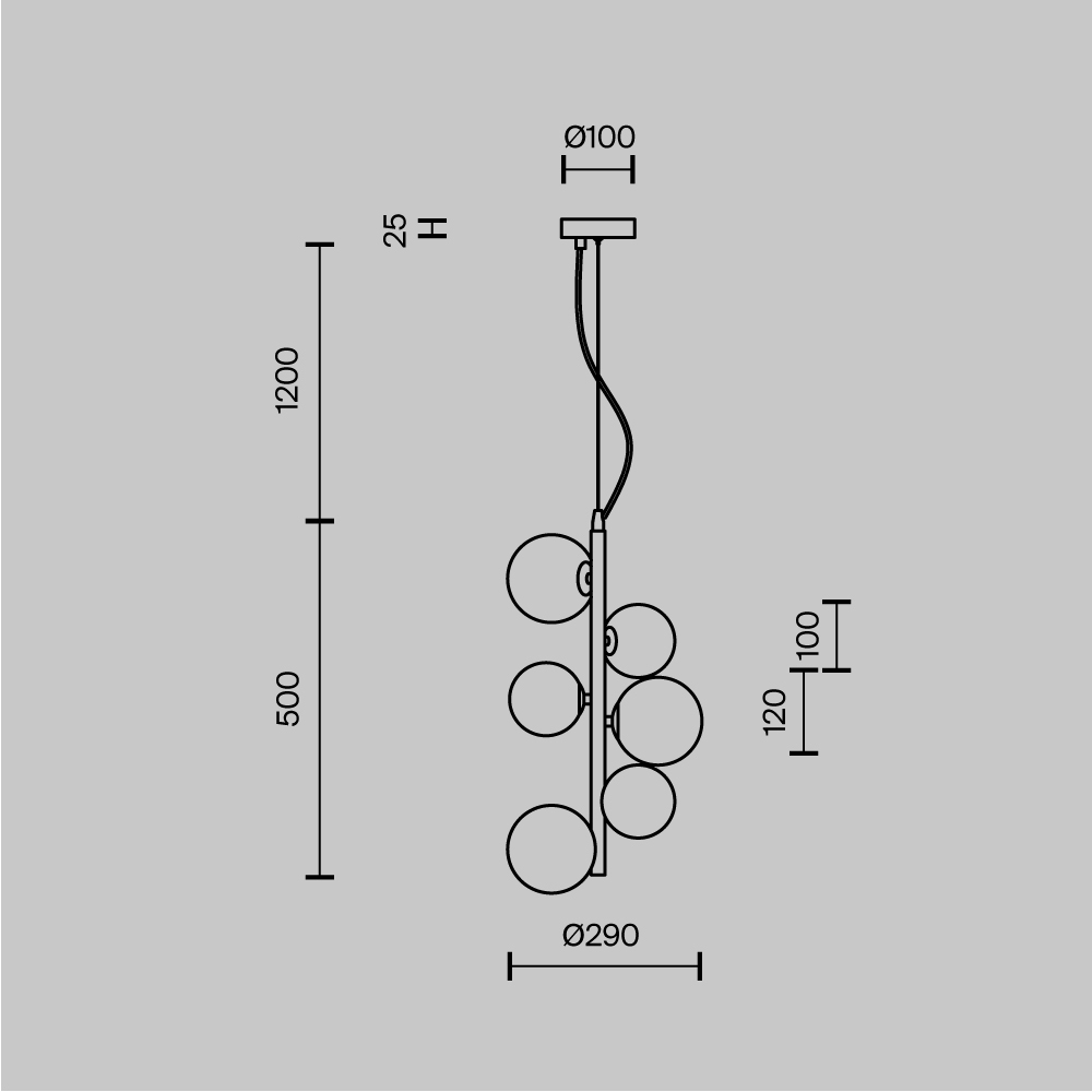 Дополнительная картинка Подвесной светильник Maytoni MOD545PL-06G