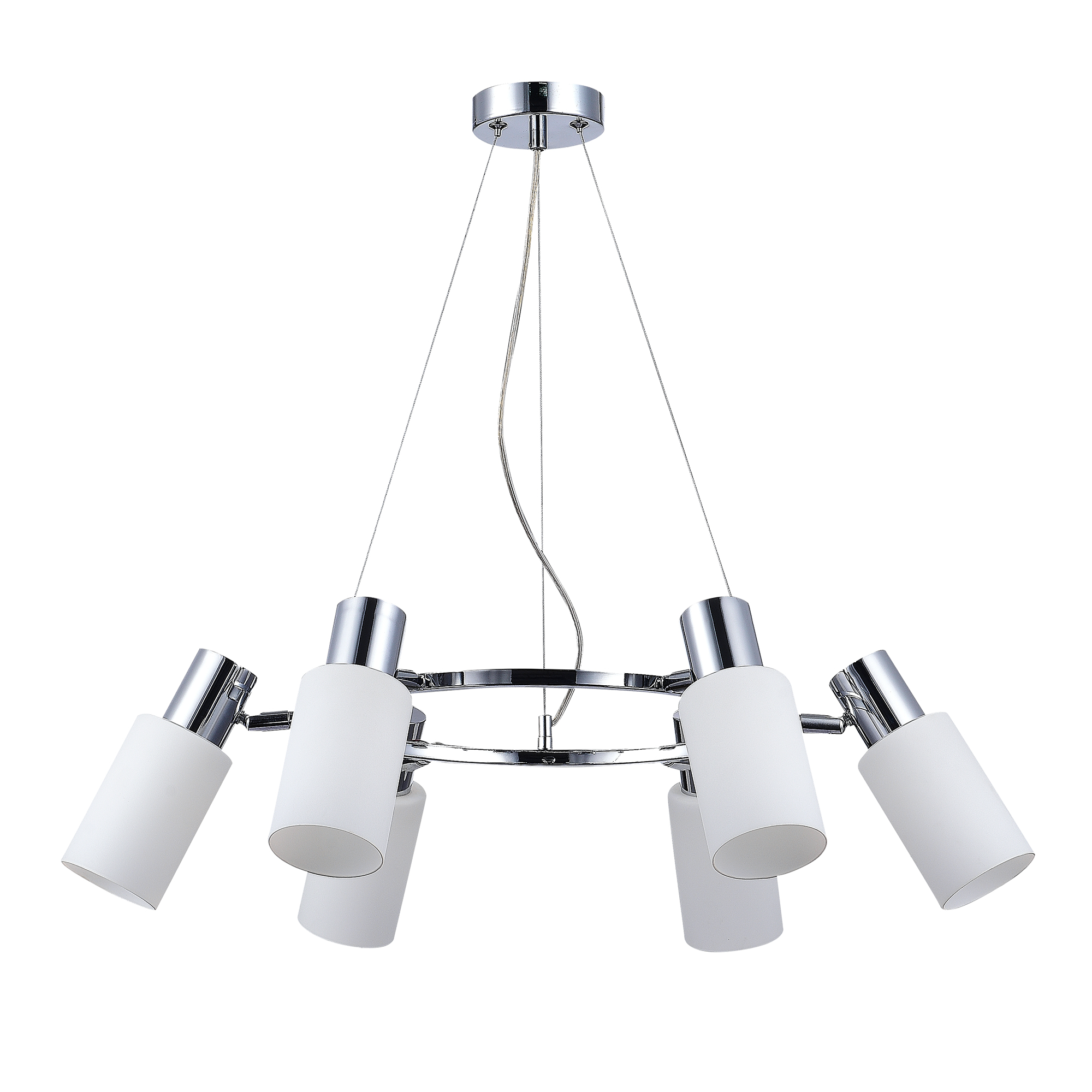 люстры sle1139-103-06 люстра подвесная хром/белый e14 6*60w, доставка по Казахстану 