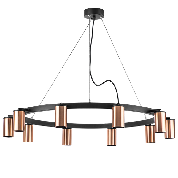 lr020300 подвесной светильник rullo 10х50w gu10 черный/медь (571020+214430-10), доставка по Казахстану 