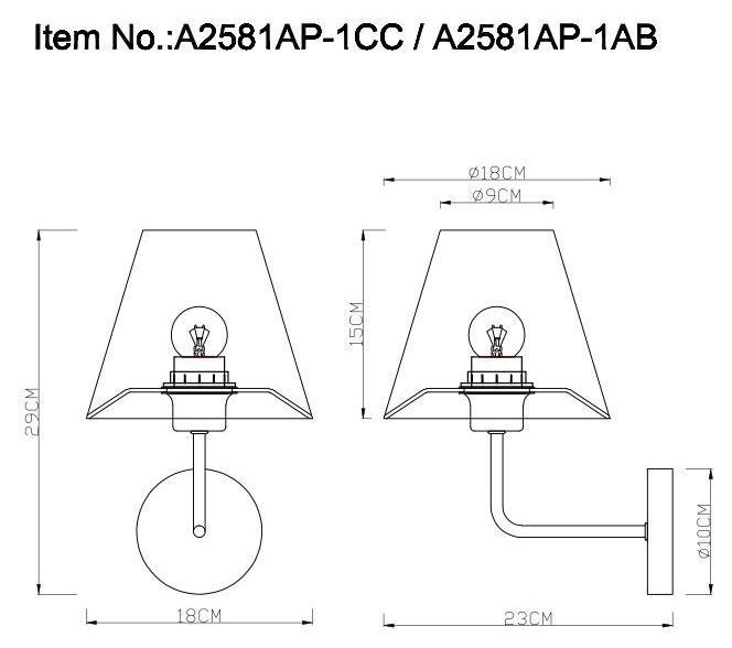 Дополнительная картинка Бра Arte Lamp Elba A2581AP-1AB